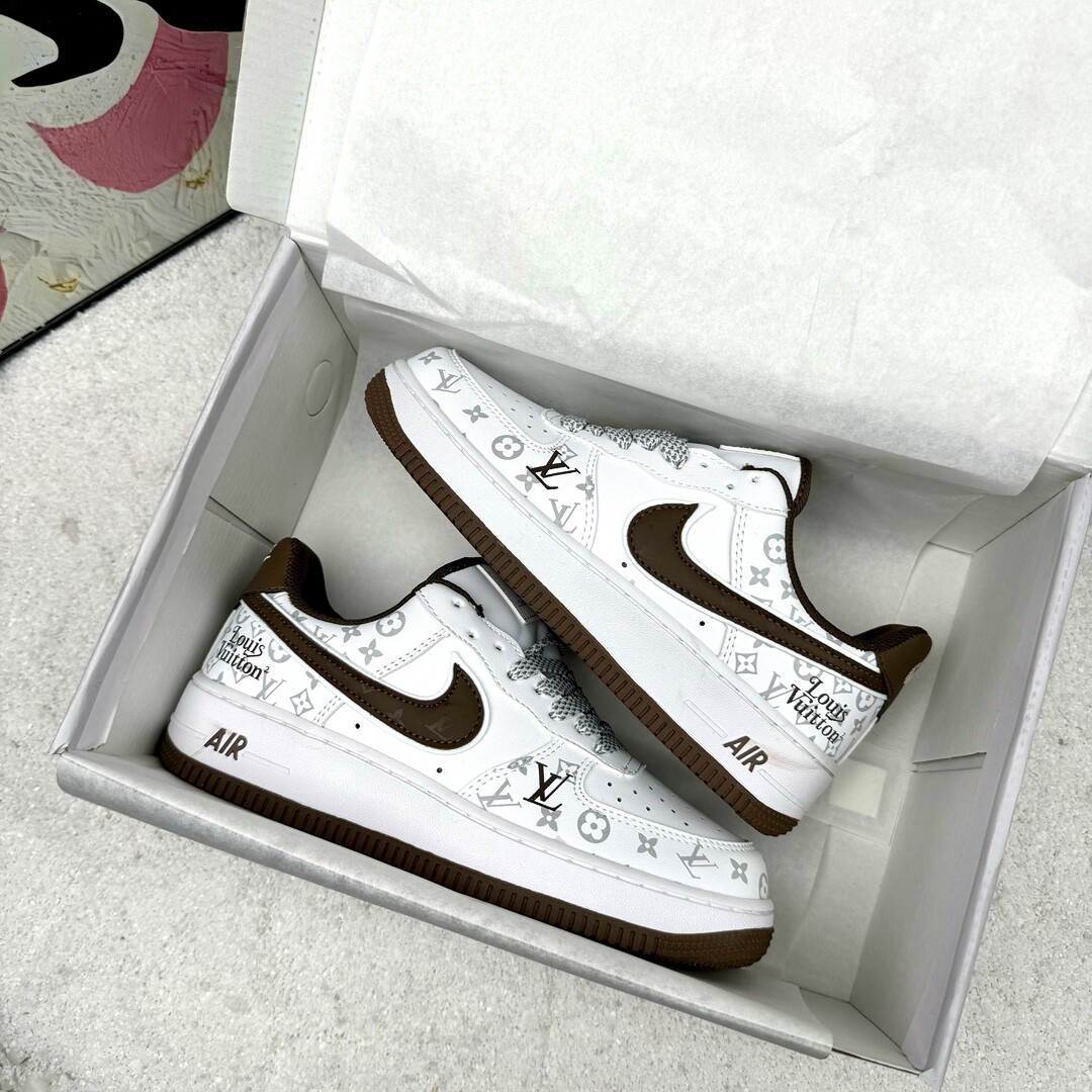  Nike AF1 空军一号 lv联名白棕 高版本套楦工艺 正确版型 尺码36-44 男女码现货