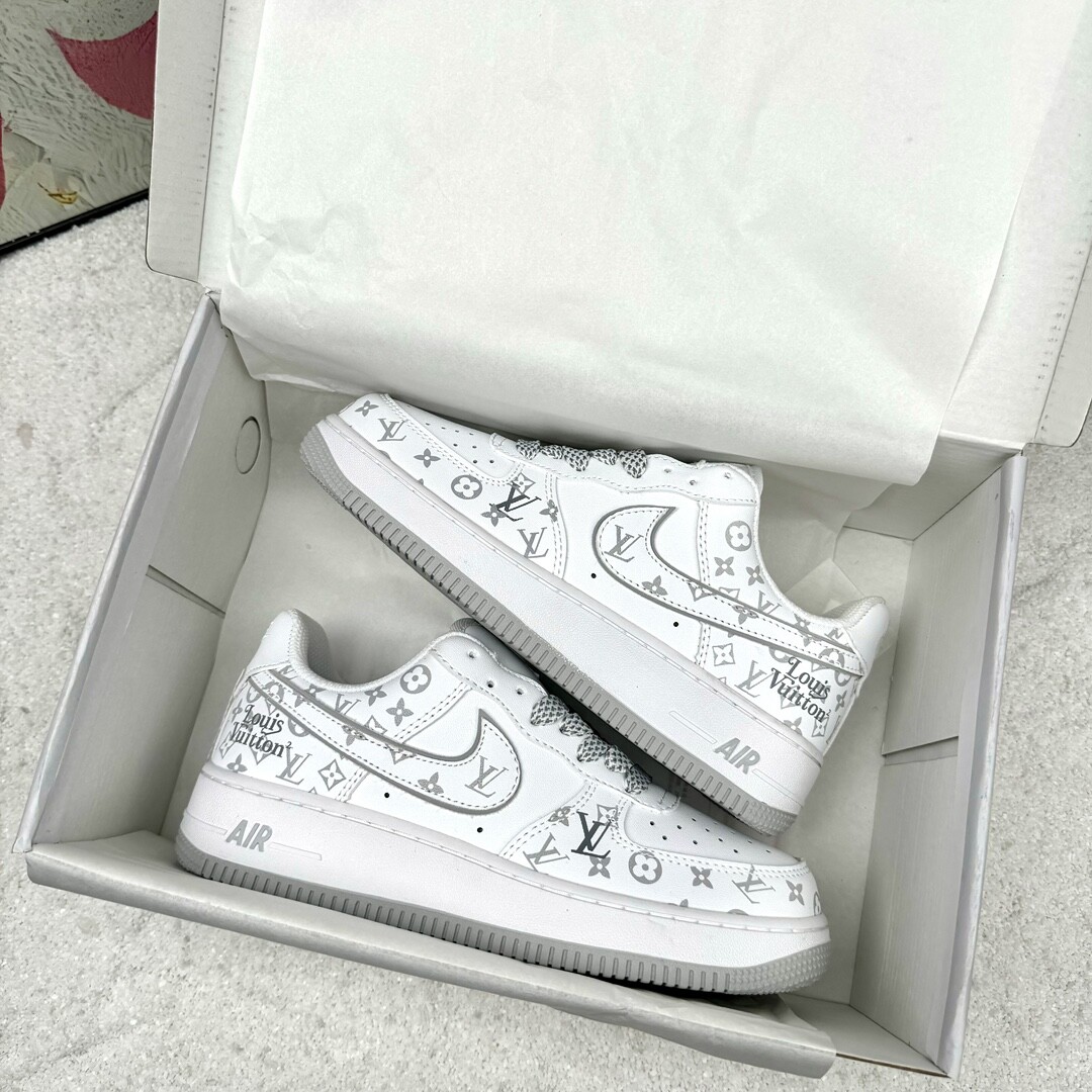  Nike AF1 空军一号 lv联名白灰 高版本套楦工艺 正确版型 尺码36-44 男女码现货