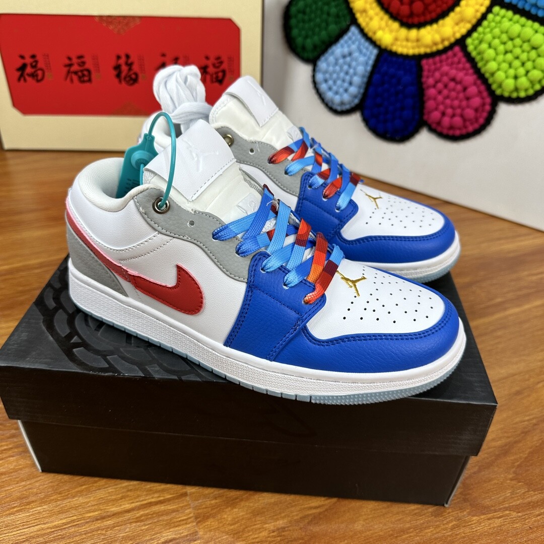 高版本爆款AJ1Low多彩拼接粉紫鸳鸯低帮 男女款36-44码！