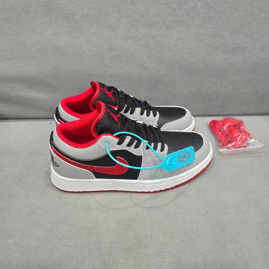 Air Jordan 1 Low Aj1低帮 灰黑红 码数36-44 男女现货