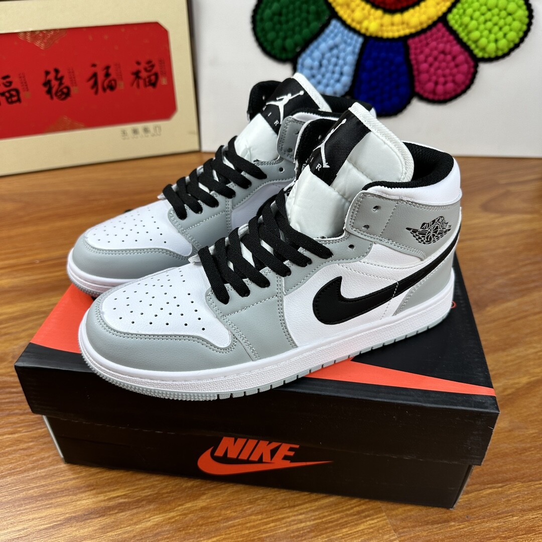  高版本 AJ Jordan Air Jordan 1 Low 耐磨防滑 高帮 烟灰 复古板鞋 36-44