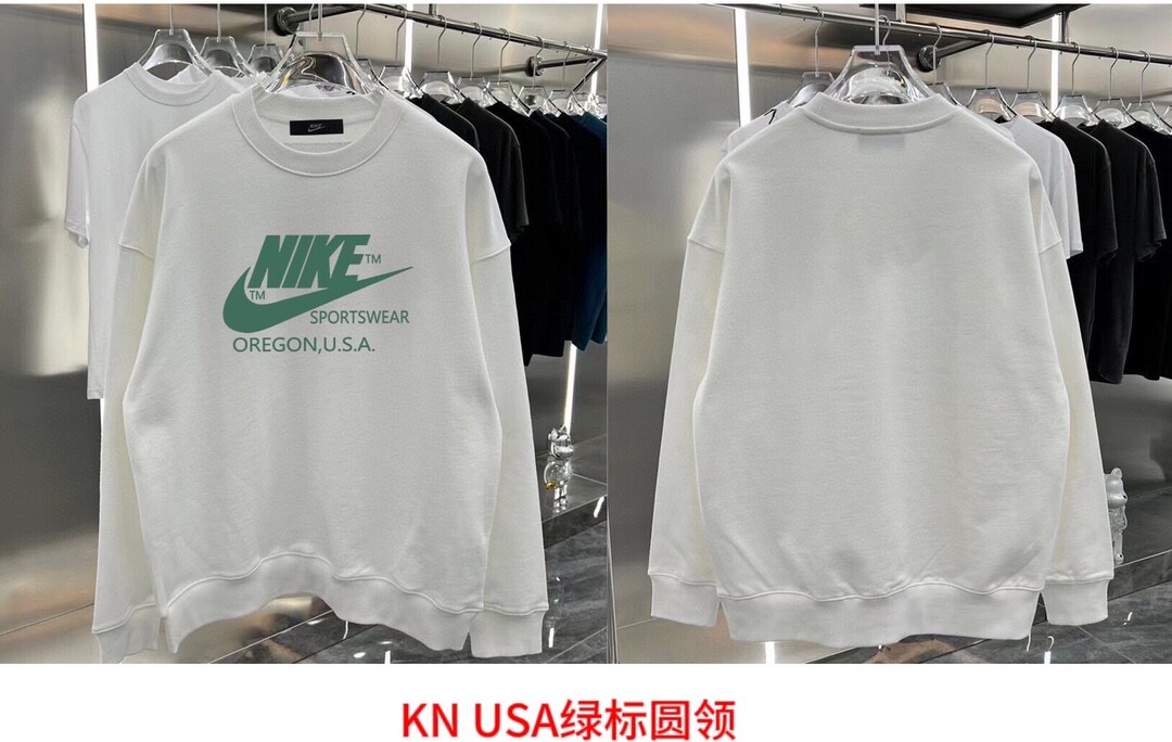 KN USA绿标圆领耐克NIKE圆领卫衣男女同款