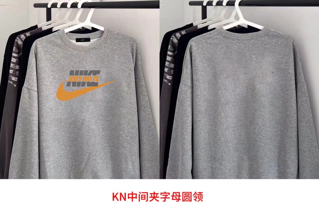 KN中间夹字母圆领耐克NIKE圆领卫衣男女同款