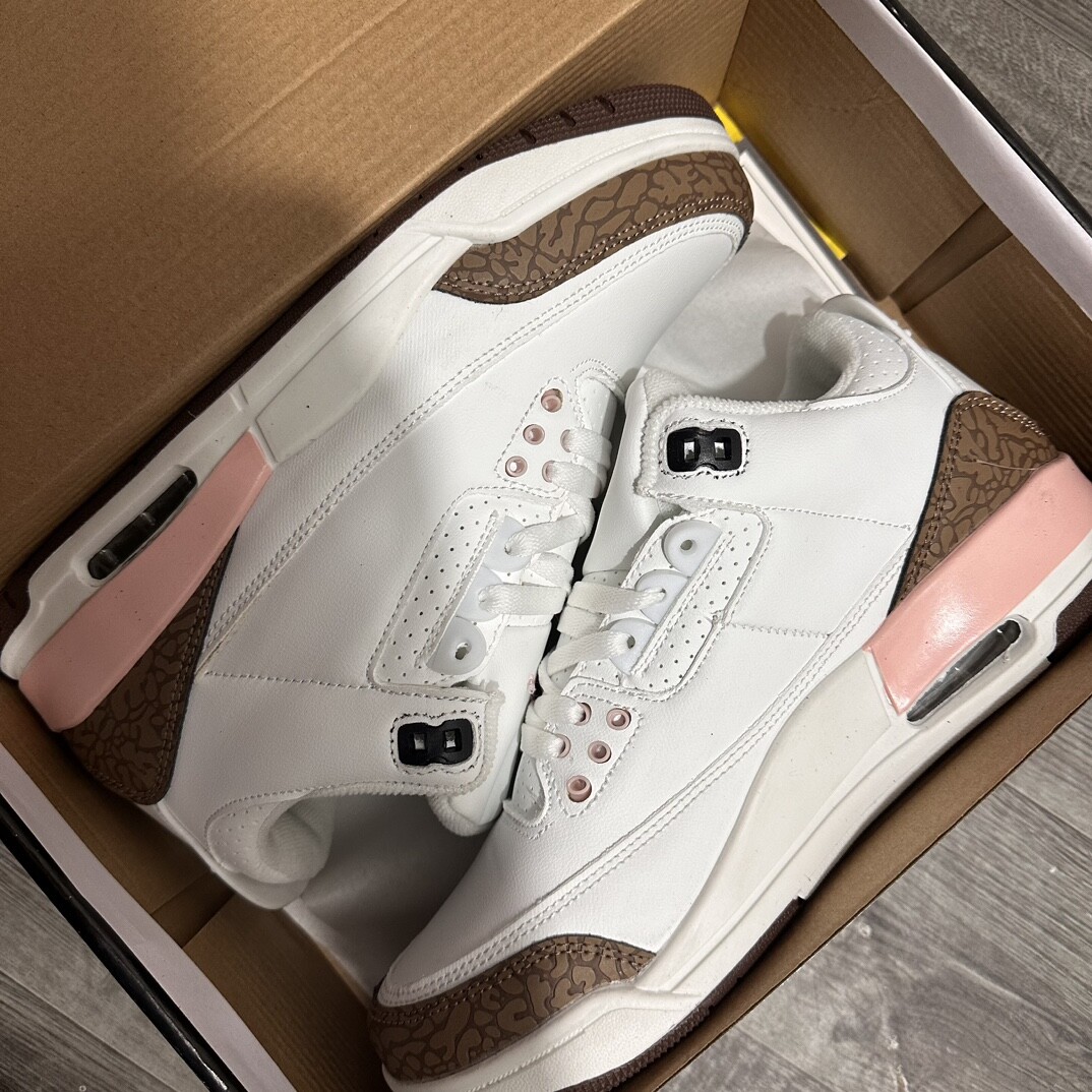  Air Jordan 3 Ratro Aj3 乔三 白棕粉 码数36-44 男女现货