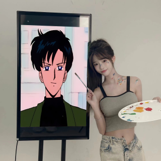 美女画画定制举牌